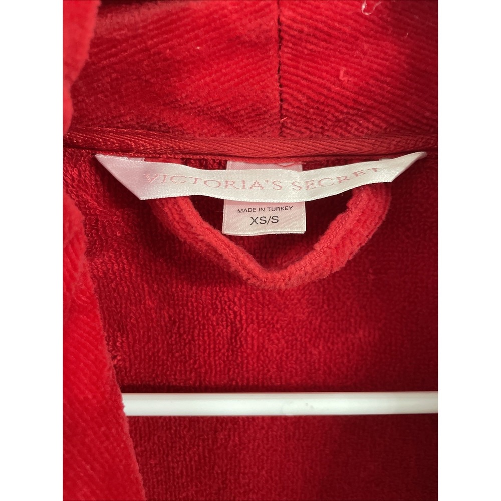 VICTORIA'S SECRET TERRY CLOTH BATH ROBE-RED-SIZE XS/S - Picture 2 of 4